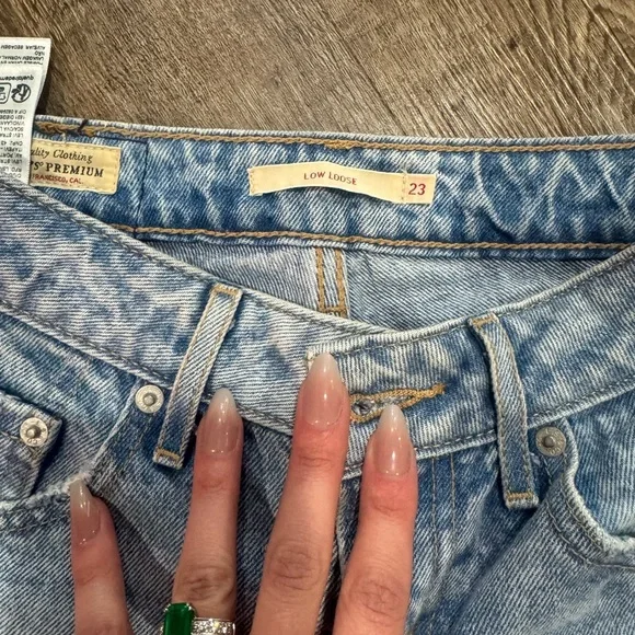 Levi's Light Blue Straight Leg Distressed Jeans - Picture 3 of 3